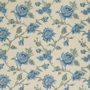 Print, Printed Fabric, Upholstry Fabric, Drapery Fabric, Fabric Sold by the Yard, Pillow Fabric, Blue Floral Fabric, Bedroom/Dining Fabric.