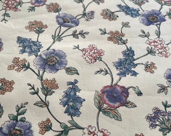 Floral Polished Cotton Fabric Drapery Pillows Cushions Chair Seats Upholstery 54" Wide