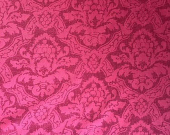 Red Damask Upholstery Fabric: Printed Drapery Material, Sold by the Yard