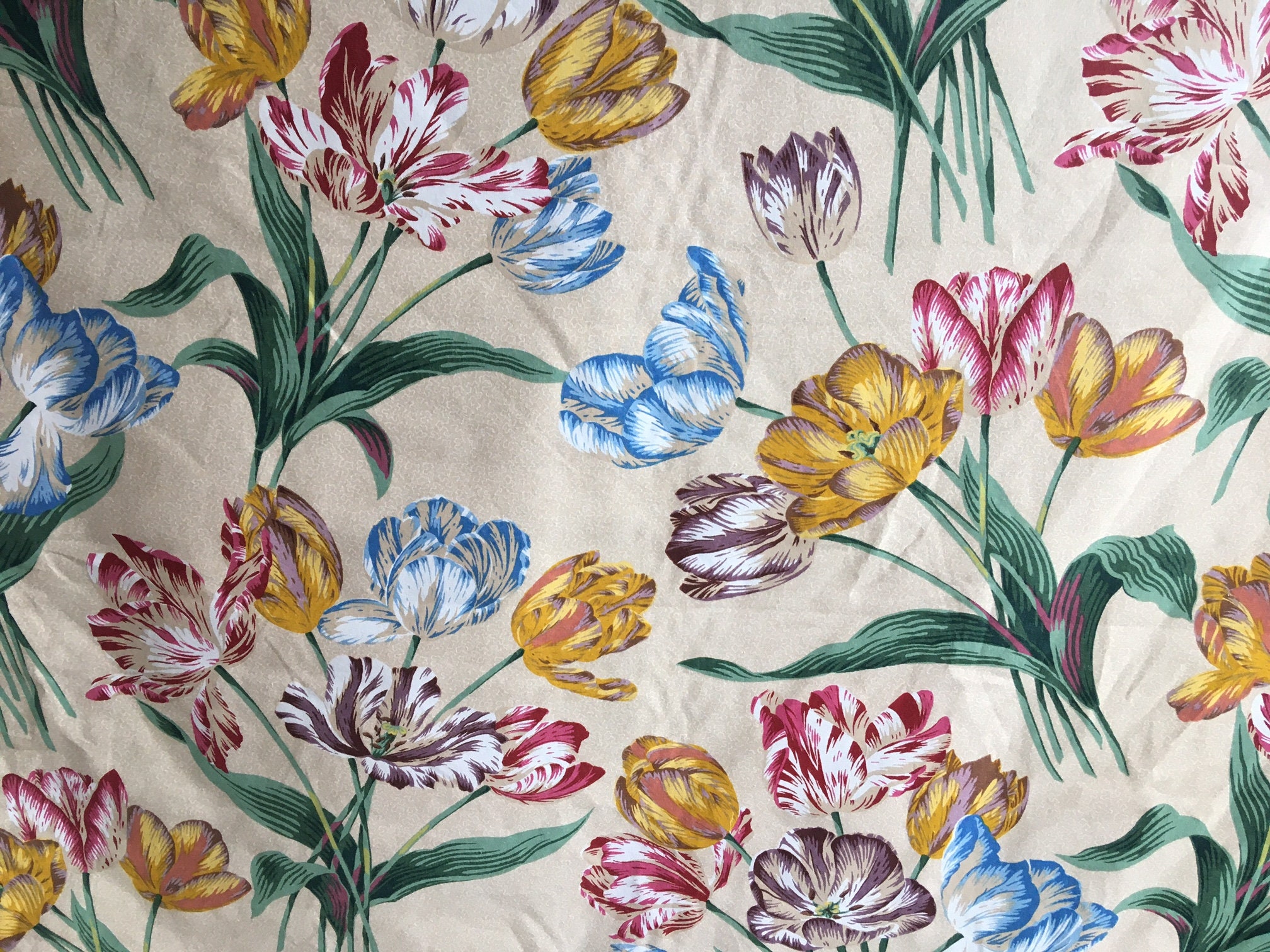 Tulip Sprays Fabric 100% Cotton Fabric Polished Cotton - Etsy