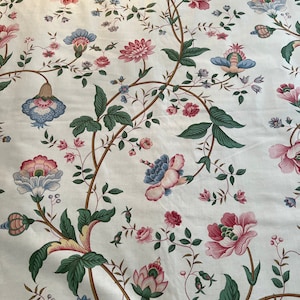 Fabric, Cotton Fabric, Floral Fabric, Chintz Fabric, Polished Cotton, "Chintz Garden", Warner & Sons Ltd., Drapery, Pillow, Upholstery, 55"w