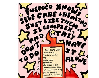 Fuecoco Makes a Self Care List Art Print, Pokemon Scarlet and Violet