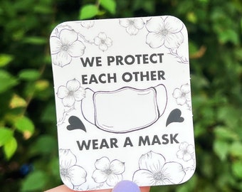 Wear A Mask Sliding Scale Vinyl Waterproof Sticker! :)