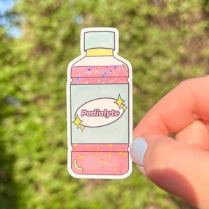 Pedialyte Glitter Pink Pastel Sticker - Dysautonomia Chronic Illness POTS Syndrome
