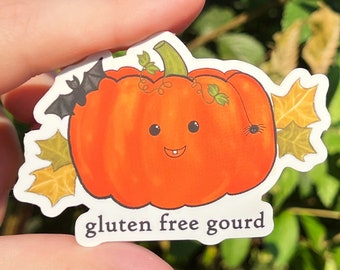 Gluten Free Gourd Fall Pumpkin Vinyl Sticker