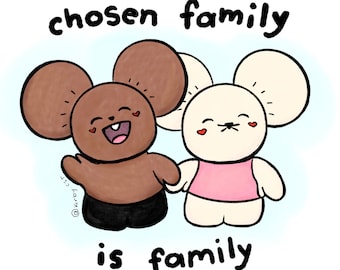 CUSTOMIZABLE  Tandemaus Chosen Family is Family LGBTQ+ Pride Art Print, Pokemon Scarlet and Violet