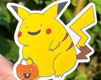 Ditto Pikachu Halloween Vinyl Sticker Pokemon