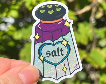 Halloween Glittery Salt Shaker Sticker, Dysautonomia POTS Syndrome