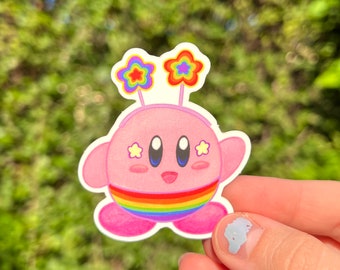 LGBTQIA+ Pride Flag Kirby Sticker!