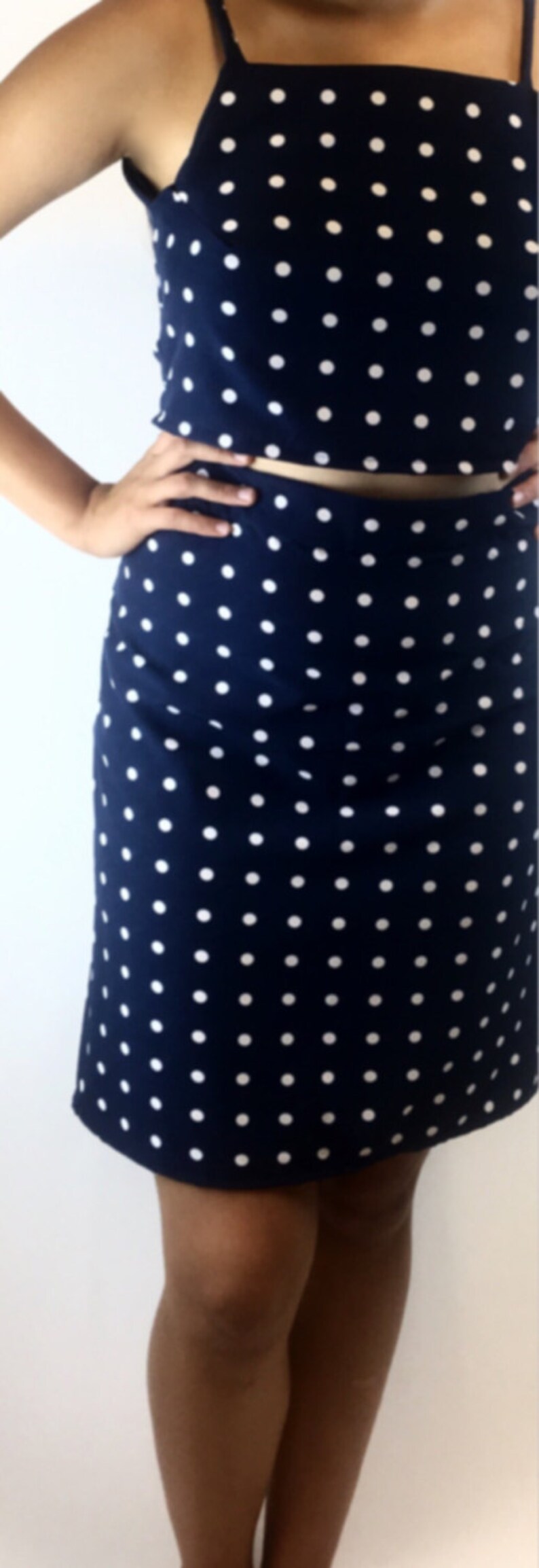 skirt cascade back skirt Argentine tango skirt polka dots