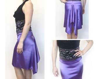 Tango skirt lavender fishtail satin