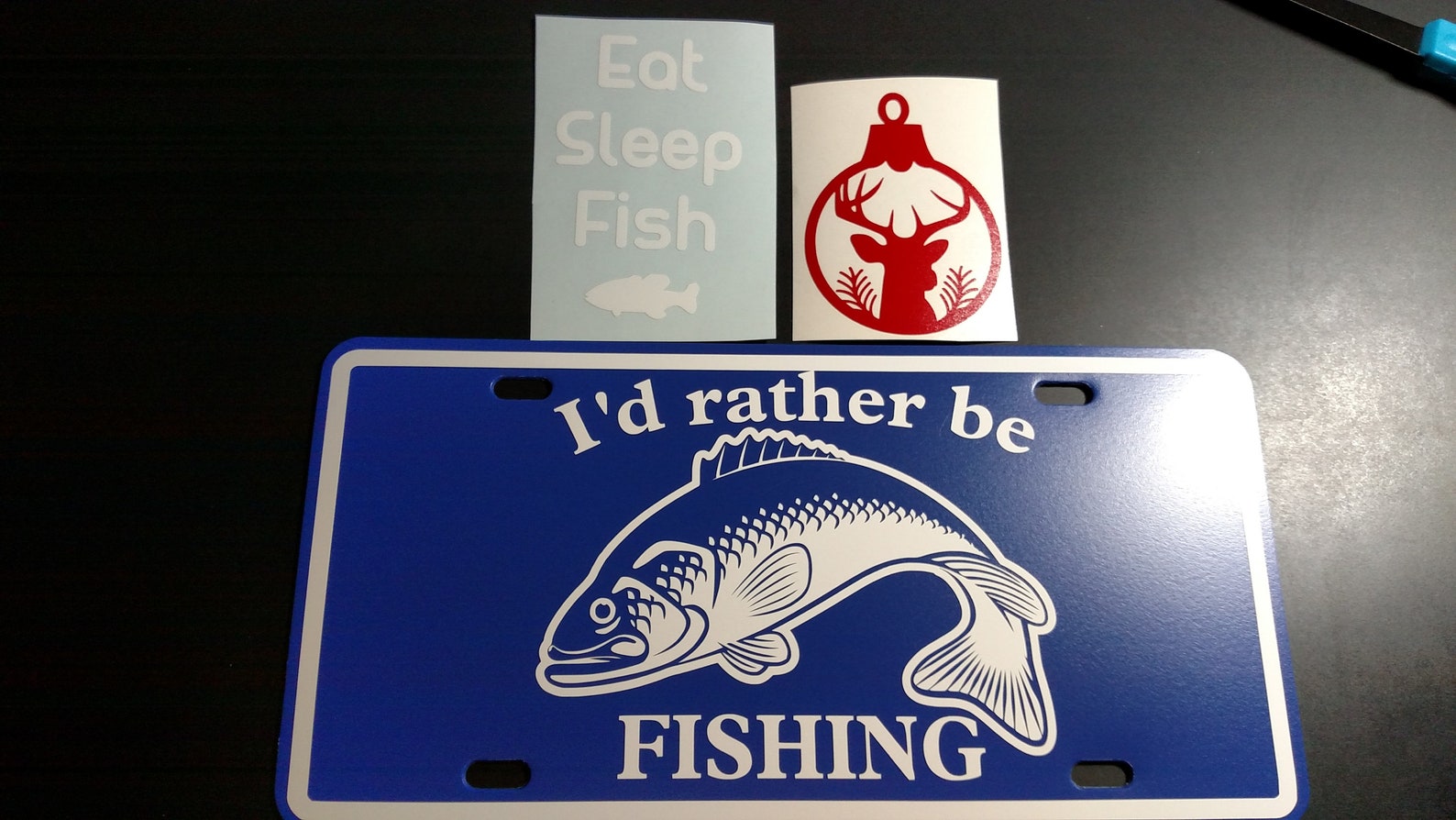 Fishing I'd Rather Be Fishing License Plate Fishing Car Etsy