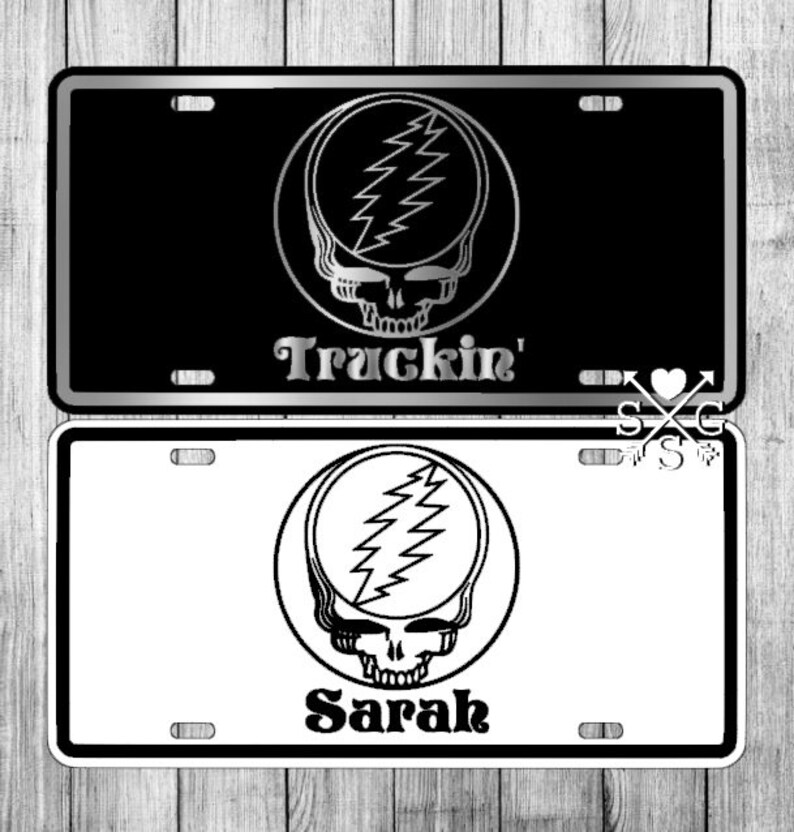 Personalized Grateful Dead Steal Your Face Decal License Plate Car Tag