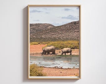 Rhino Safari Photography Print | African Wildlife Wall Art | Digital Download