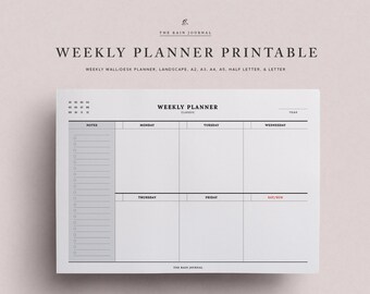 weekly planner printable undated