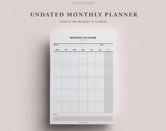 2017 monthly planner etsy