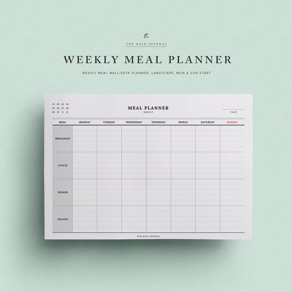 weekly meal planner weekly