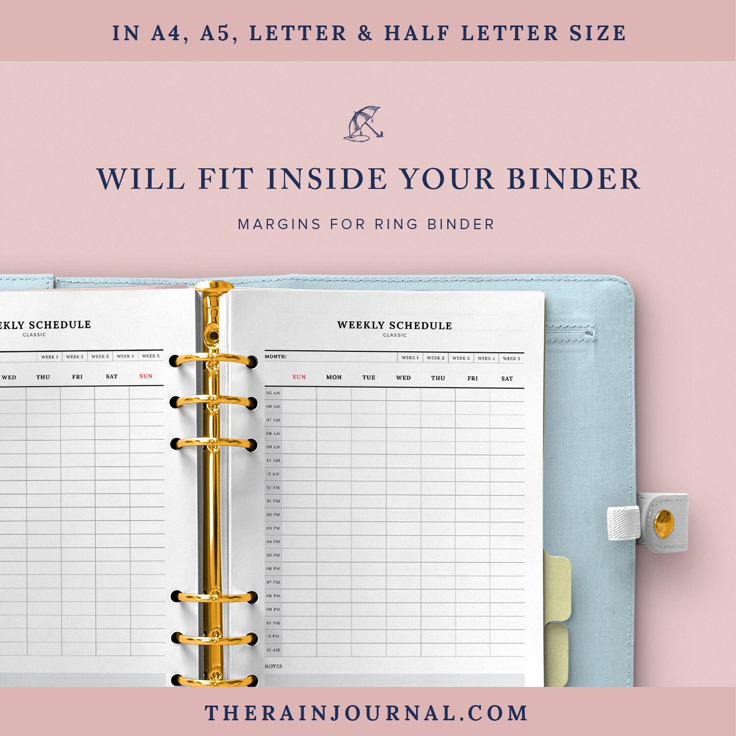 weekly timetable printable weekly schedule printable etsy