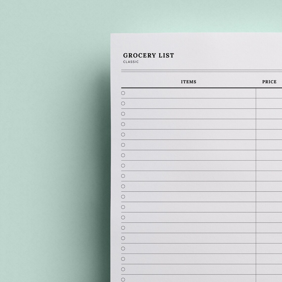 Grocery List Printable A5 & Personal Planner Kikki K Etsy