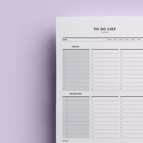 Daily To Do List Planner Printable 3 Pages Personal To Do Etsy