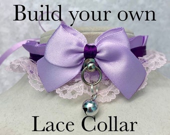 Build Your Own Lace Collar BYO BDSM Kittenplay Petplay Collar DDLG Collar Submissive Collar Cosplay Choker Kittenplay Lace Lolita Etsy