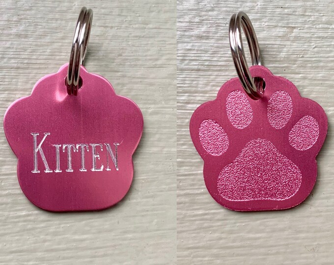 CUSTOM Engraved Pet Tag, PAW Kittenplay Pet Tag, BDSM Engraved Tag