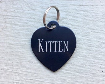 CUSTOM Engraved Pet Tag, HEART Kittenplay Pet Tag, BDSM Engraved Tag, bdsm Collar Tag, Ddlg Lolita Baby Girl, Collar Tag Kink