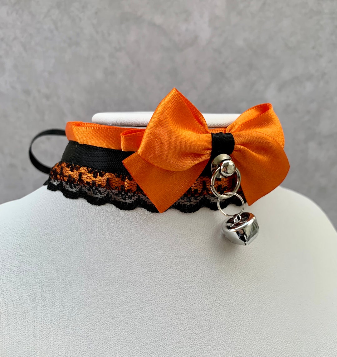 Black and Orange Lace Collar Halloween Petplay BDSM Collar - Etsy France