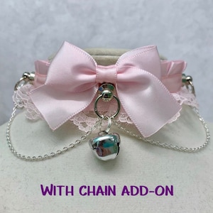 Pastel Pink Kittenplay Collar, BDSM Collar, DDLG Petplay Collar, Submissive Collar, Cosplay Choker, Pastel Pink Lolita Choker image 5