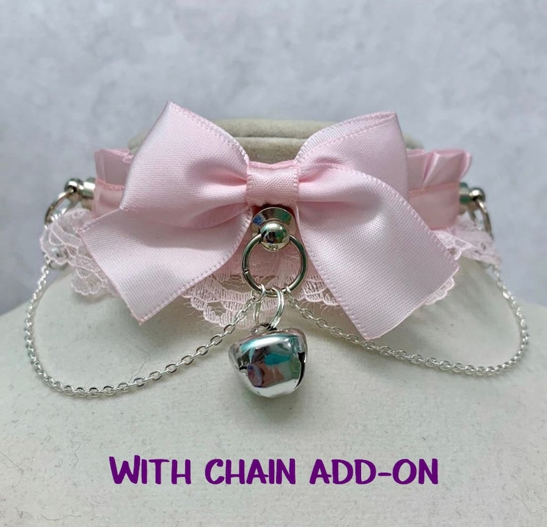 Pastel Pink Kittenplay Collar, BDSM Collar, DDLG Petplay Collar, Submissive Collar, Cosplay Choker, Pastel Pink Lolita Choker image 5