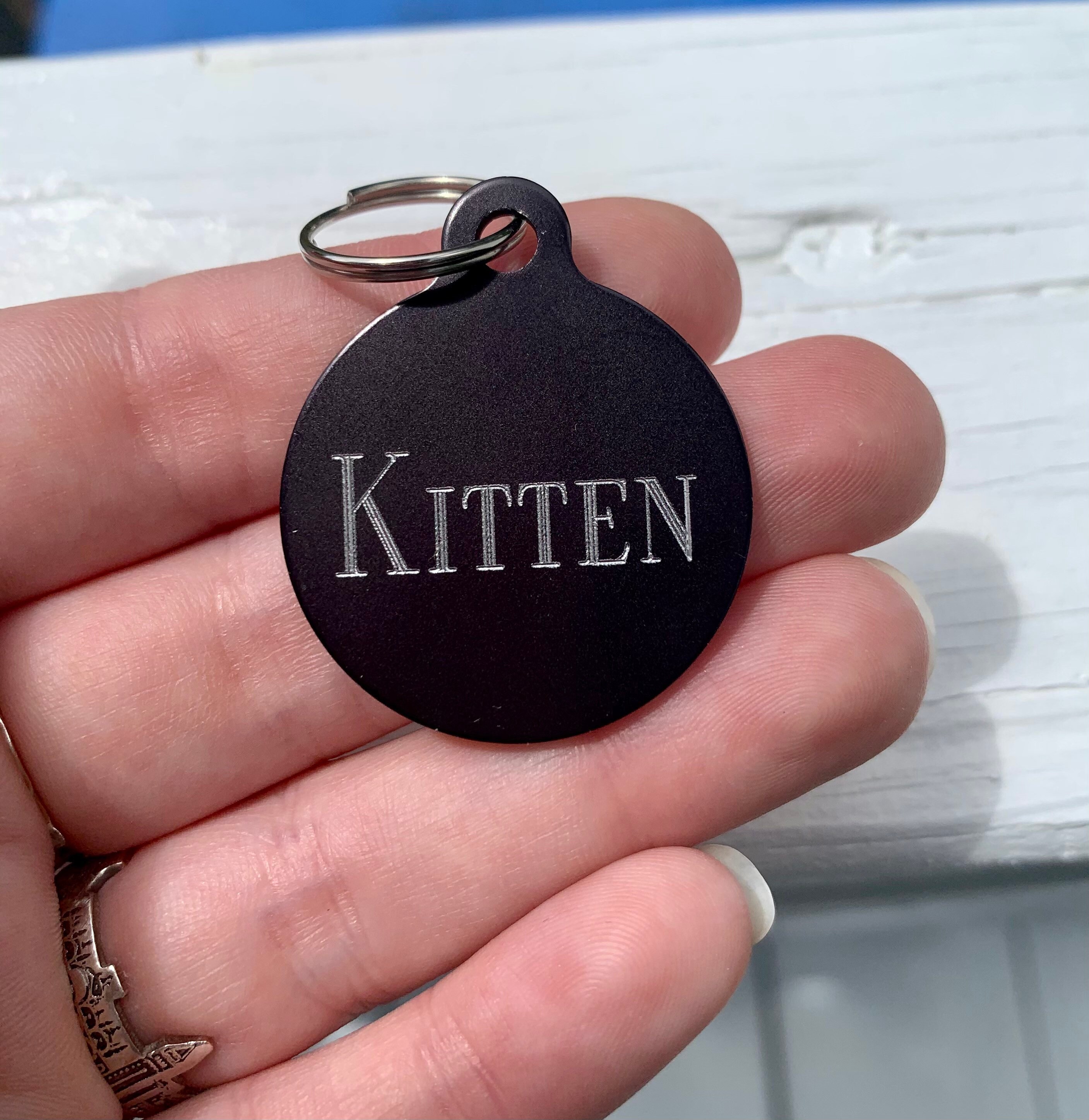 PREMADE Engraved Round Pet Tag Kitten Petplay Pet Tag BDSM Etsy