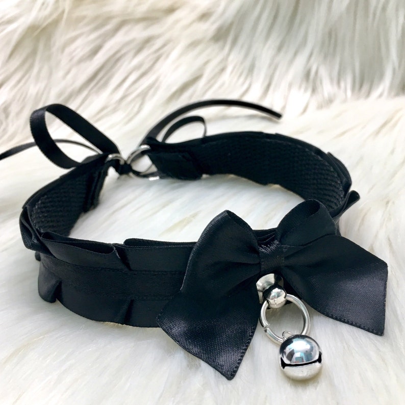 Black BDSM Collar Petplay Collar Submissive Collar Cosplay Etsy