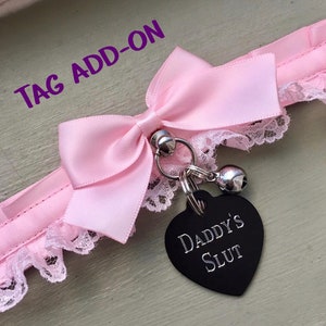 Pastel Pink Kittenplay Collar, BDSM Collar, DDLG Petplay Collar, Submissive Collar, Cosplay Choker, Pastel Pink Lolita Choker image 6