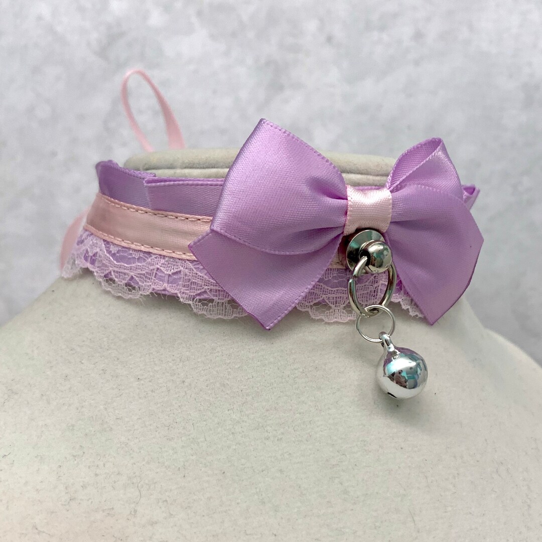 pink-and-lavender-petplay-collar-petplay-bdsm-collar-lolita-lace