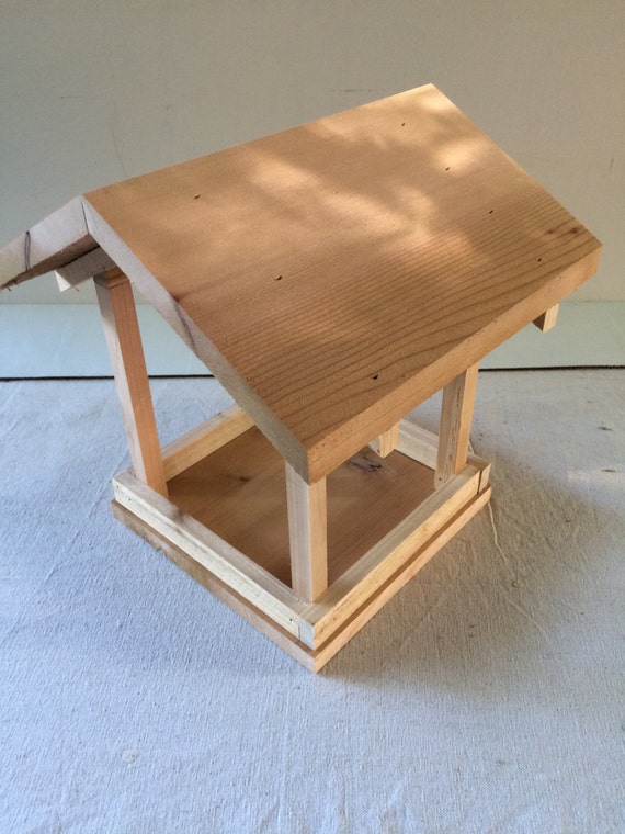 Covered Pavilion Bird Feeder Cedar Outdoor Weather Etsy