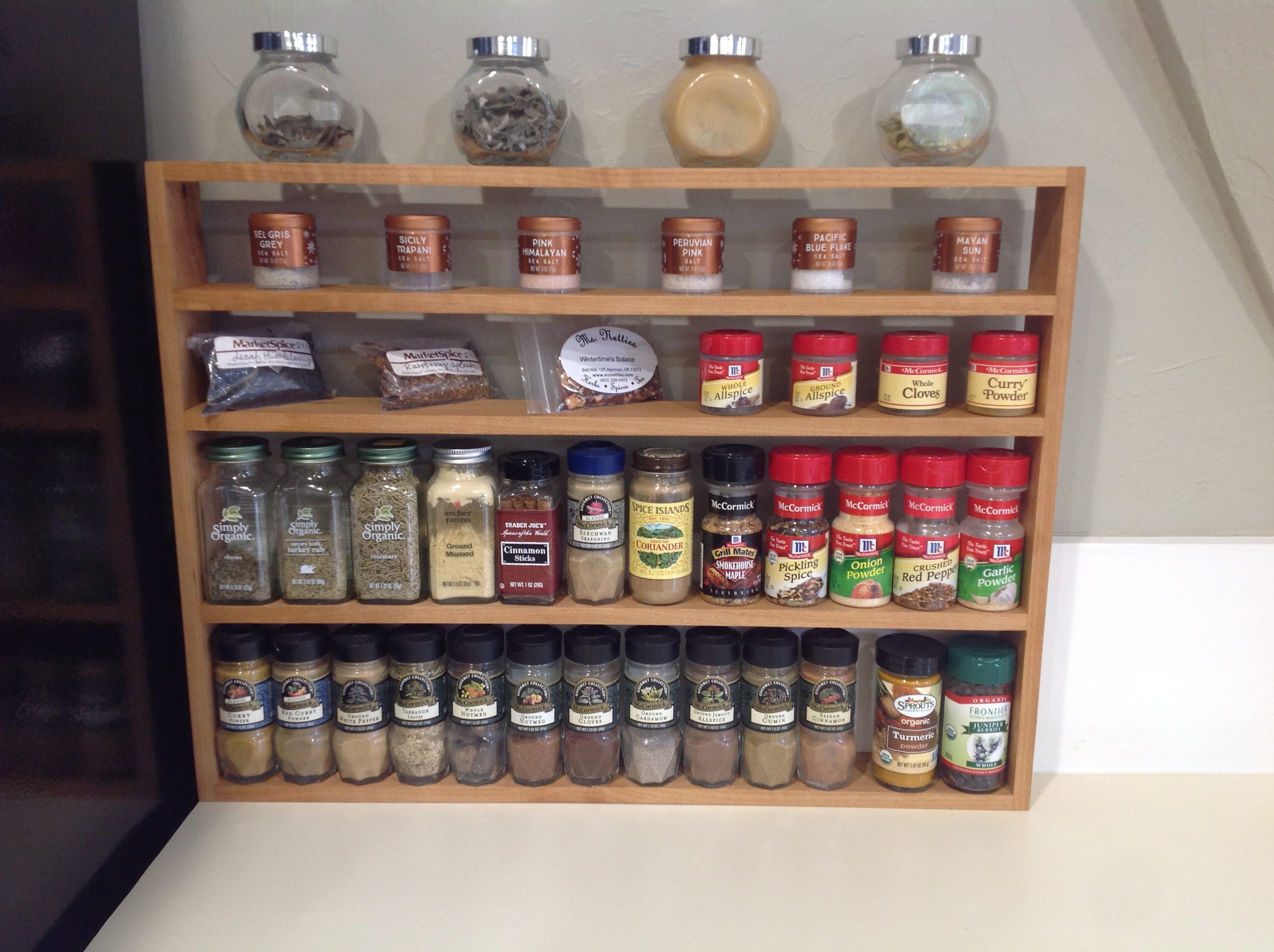 Customizable Countertop Spice Rack Fixed Shelves Assorted Etsy
