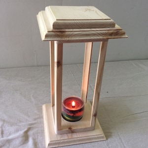 Candle tower pine, decorative base, decorative top, unfinished, rustic, wedding decoration