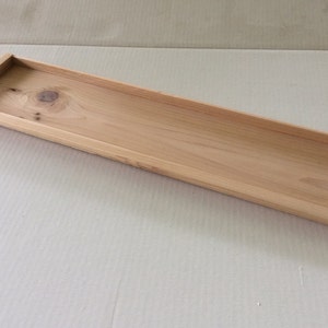 Rectangular cedar water reservoir tray, natural, ready to use, assorted sizes, decorative edge, waterproof, wood tray, 24&quot;