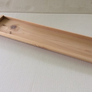 Rectangular cedar water reservoir tray, natural, ready to use, assorted sizes, decorative edge, waterproof, wood tray, 24"