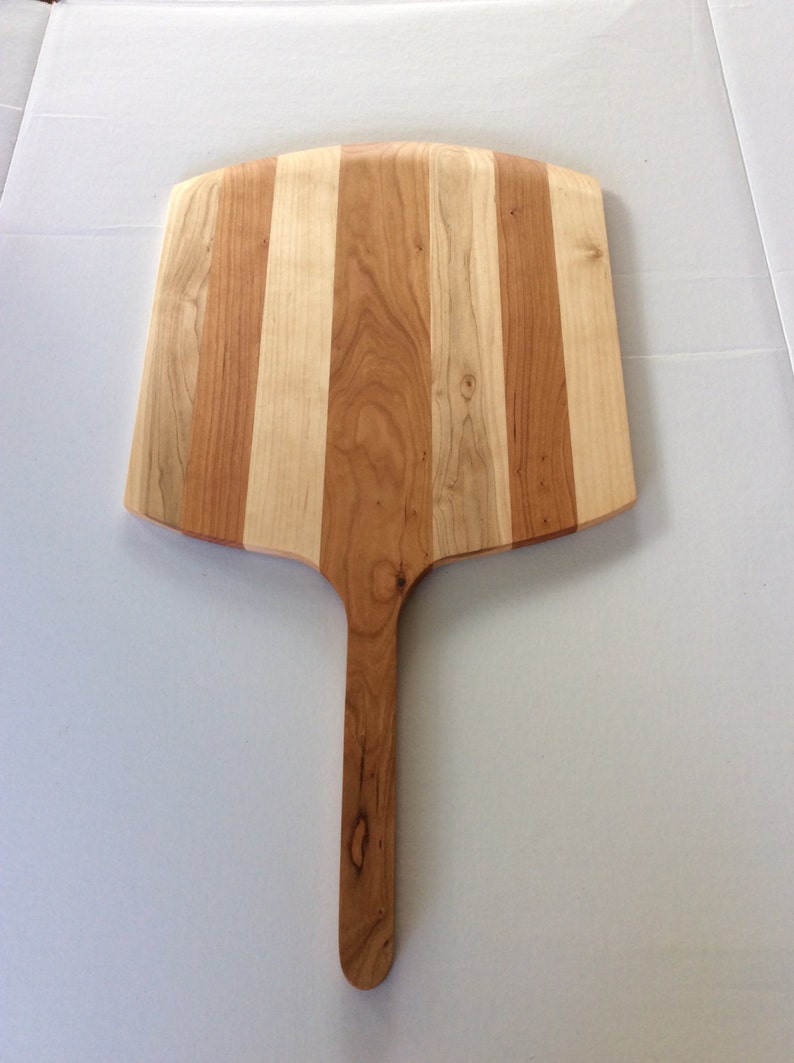 Handmade Maple and Cherry striped wooden pizza peel pizza Etsy