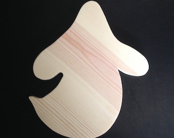 Ghost wood cutout natural, ready to use, ready to paint, assorted depths, unfinished