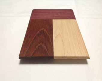 Jatoba, maple and purpleheart solid wood cutting board, decorative tray, double sided, cheese board