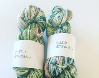16ply super bulky hand dyed yarn in afterparty colorway / speckled yarn / merino wool yarn / chunky yarn / knitting / crochet / Blue