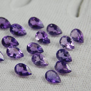 Natural African Amethyst Teardrop cut stone 3x5mm to 9x7mm PEAR shape loose, Purple February Birthstone For Anniversary Women Gift