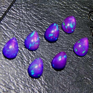 9x7mm Ethiopian Opal Cabochon Pear Cabs - Lavender Opal Gemstone For Jewelry Making- Purple Opal Tear Drop For Anniversary Gift Making Jewel