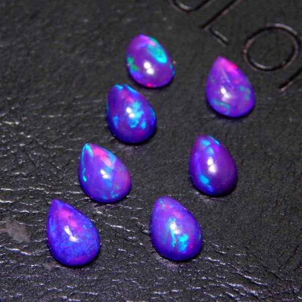 Purple Opal / Natural Ethiopian Opal Pear Cabochon 5X3mm-9X7mm , Pear Ethiopian Opal Wholesale 3X5mm,4X6mm,5X7mm,6X8mm, 7X9mm, Gemstone