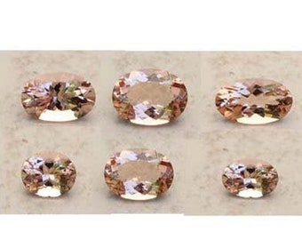 Genuine Oval Faceted Morganite Loose Peachy Pink Morganites Lot - Sizes 4x3mm 5x3mm 5x4mm 6x4mm 7x5mm 8x6mm 9x7mm Jewelry Loose Morganite