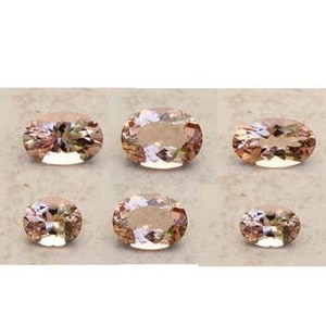 Genuine Oval Faceted Morganite Loose Peachy Pink Morganites Lot - Sizes 4x3mm 5x3mm 5x4mm 6x4mm 7x5mm 8x6mm 9x7mm Jewelry Loose Morganite