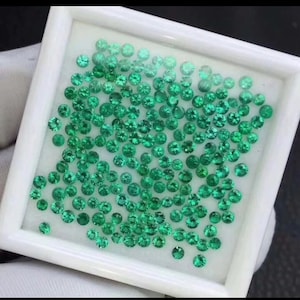 1.5 mm // 2 mm // 2.25 mm // 2.50 mm // 3 mm // 4 mm // 5 mm // Natural Zambian Emerald // Round // Faceted // Excellent Cut // Good Quality