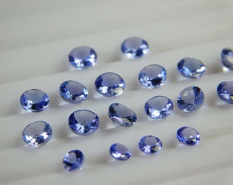 2 MM Natural Tanzanite Round Cut Loose Gemstones, Natural Gemstones Faceted , Real Tanzanite Blue Stones Cut For Jewelry Ring Earring Stud